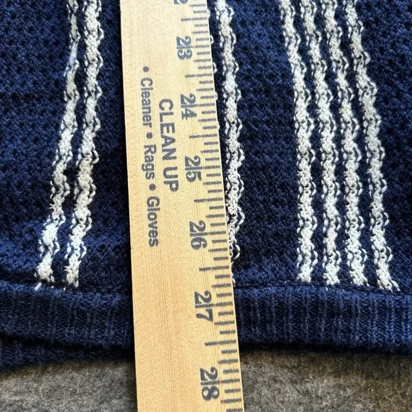 American Eagle Sweater Polo Shirt Mens Medium Blue Crochet Button Through - Picture 6 of 11